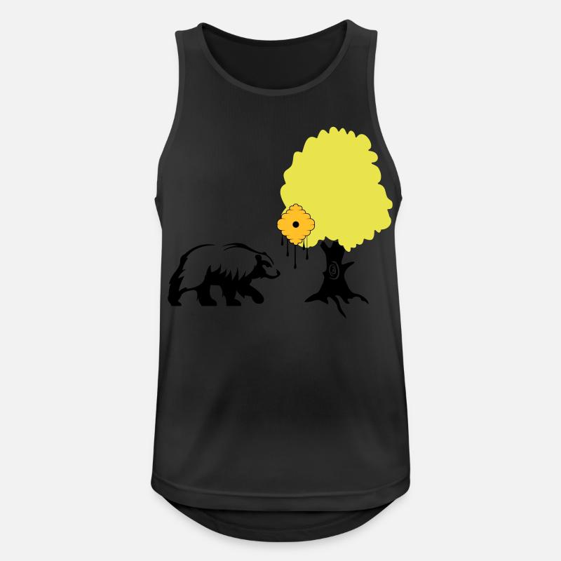 bär honig - Männer Tank Top atmungsaktiv - Schwarz