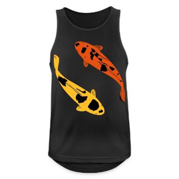 Koi Karpfen - Männer Tank Top atmungsaktiv - Schwarz - Vorne - Nick (188cm)