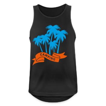 Camping Palmiers Banderole Camping Vacances Fan Camper - Débardeur respirant Homme - noir - Devant - Nick (188cm)