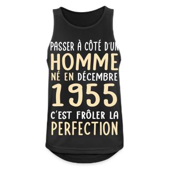 70th Birthday - Born in December 1955 - Men's Breathable Tank Top - black - Front - Nick (188cm)