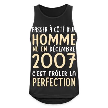 18th birthday - Born in December 2007 - Men's Breathable Tank Top - black - Front - Nick (188cm)