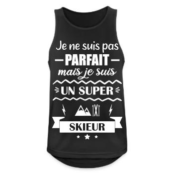 Super Skieur Hiver Montagne - Débardeur respirant Homme - noir - Devant - Nick (188cm)