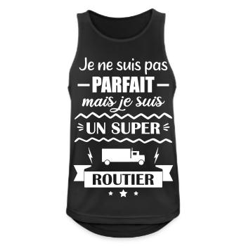  Super Chauffeur Routier Camion  - Débardeur respirant Homme - noir - Devant - Nick (188cm)