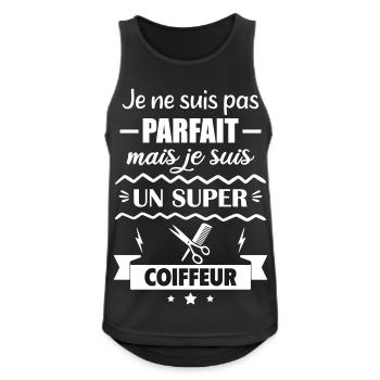 Pas parfait mais super coiffeur - Débardeur respirant Homme - noir - Devant - Nick (188cm)