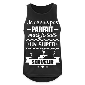 Nicht perfekt, aber toller Server - Männer Tank Top atmungsaktiv - Schwarz - Vorne - Nick (188cm)