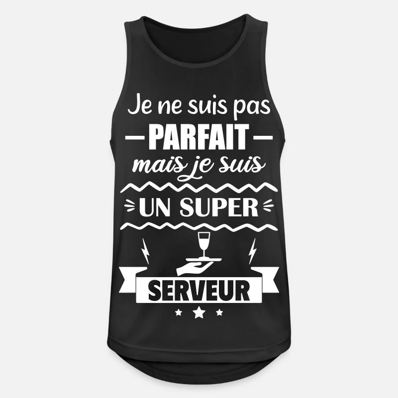 Nicht perfekt, aber toller Server - Männer Tank Top atmungsaktiv - Schwarz