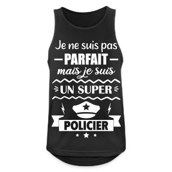 Not perfect but super police - Men's Breathable Tank Top - black - Front - Nick (188cm)
