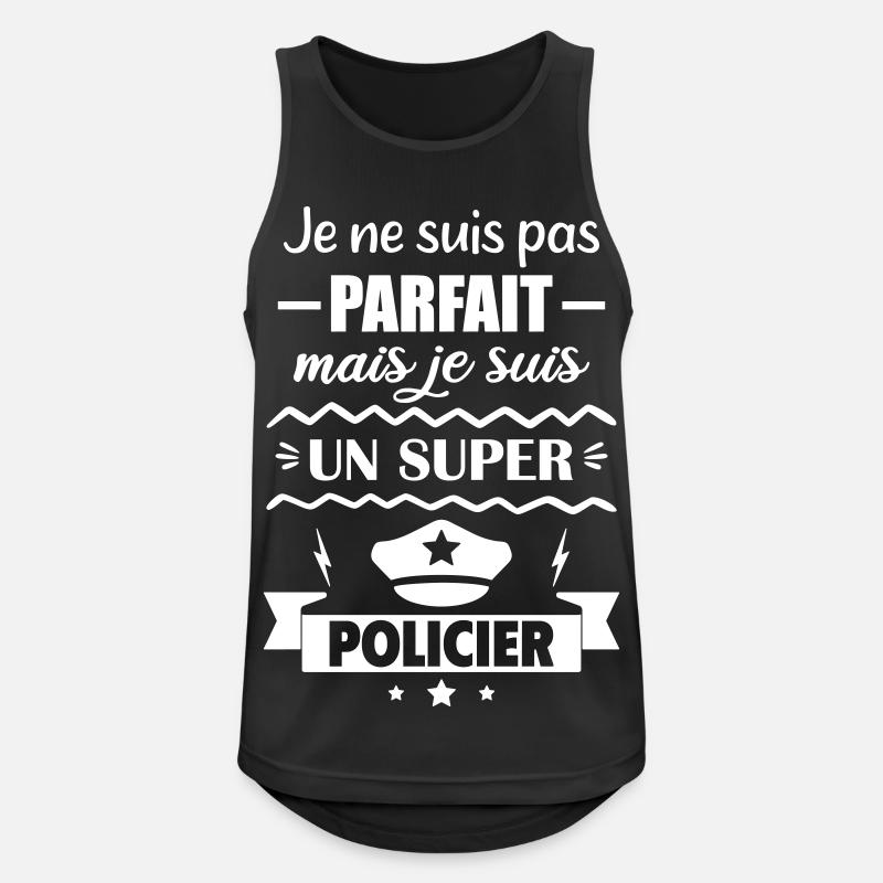 Nicht perfekt, aber super Polizei - Männer Tank Top atmungsaktiv - Schwarz