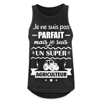 Nicht perfekt, aber toller Landwirt - Männer Tank Top atmungsaktiv - Schwarz - Vorne - Nick (188cm)