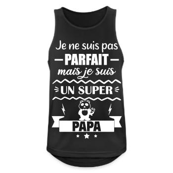 Not perfect but great dad dad gift father - Men's Breathable Tank Top - black - Front - Nick (188cm)