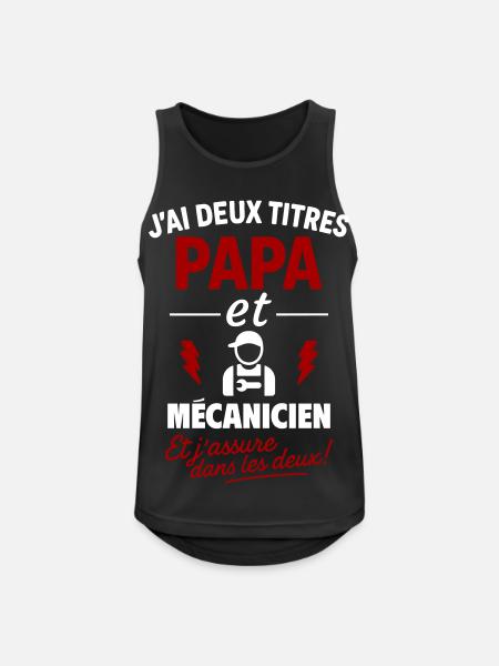 Idea per un regalo di Natale per la Festa del Papà per papà e meccanico - Canotta da uomo traspirante - nero