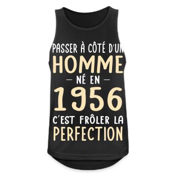 Born in 1956 – Near perfection - Men's Breathable Tank Top - black - Front - Nick (188cm)