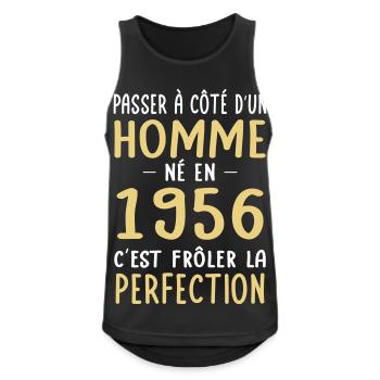 Né en 1956 – Frôler la perfection  - Débardeur respirant Homme - noir - Devant - Nick (188cm)