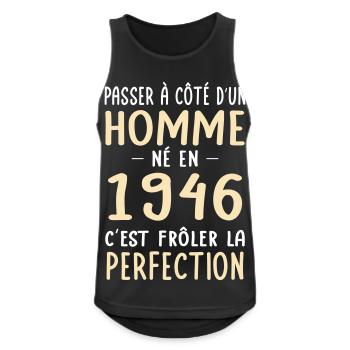 Born in 1946 – Near perfection - Men's Breathable Tank Top - black - Front - Nick (188cm)