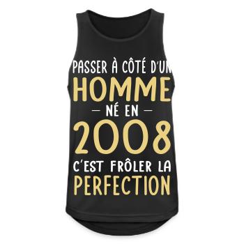 Né en 2008 – Frôler la perfection  - Débardeur respirant Homme - noir - Devant - Nick (188cm)