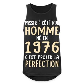 Born in 1976 – Near perfection - Men's Breathable Tank Top - black - Front - Nick (188cm)