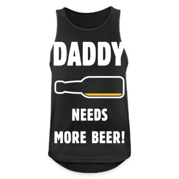 Daddy Needs More Beer! (Papa / Vater / Bier / NEG) - Männer Tank Top atmungsaktiv - Schwarz - Vorne - Nick (188cm)