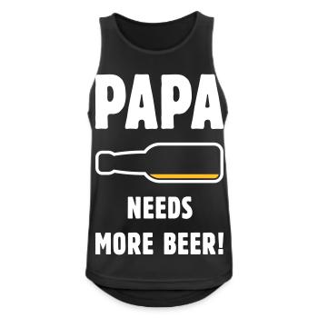 Papa Needs More Beer! (Vater Papi Bier / NEG 2C) - Männer Tank Top atmungsaktiv - Schwarz - Vorne - Nick (188cm)