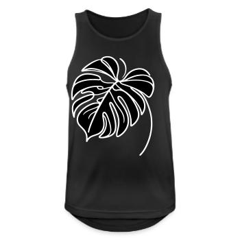 Monstera - Männer Tank Top atmungsaktiv - Schwarz - Vorne - Nick (188cm)