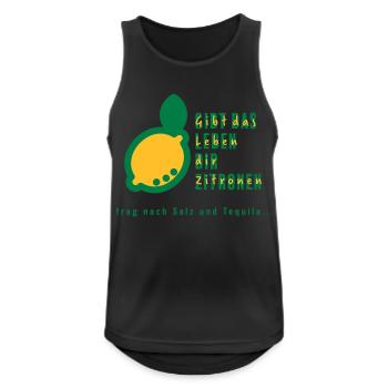 Tequila und Zitronen - Das Lebensmotto - Männer Tank Top atmungsaktiv - Schwarz - Vorne - Nick (188cm)