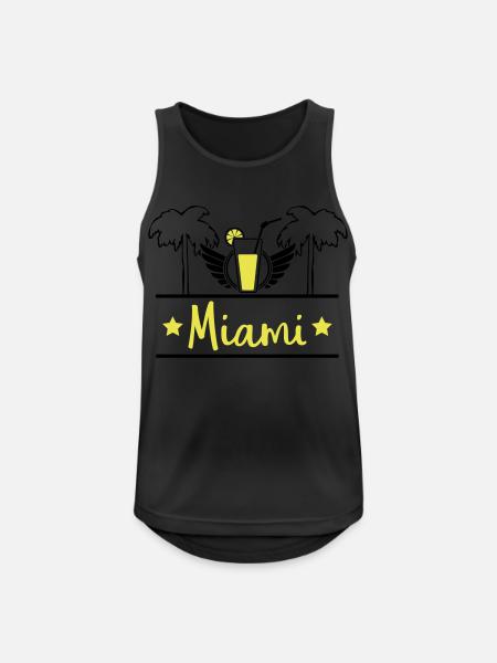 miami - Männer Tank Top atmungsaktiv - Schwarz