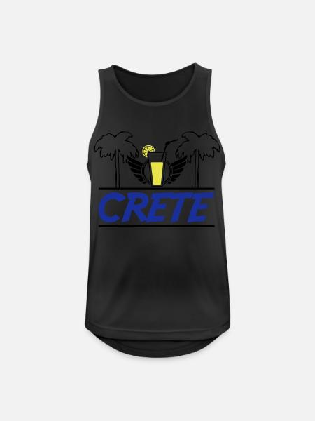 Crete - Männer Tank Top atmungsaktiv - Schwarz