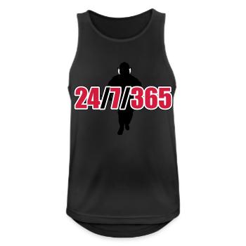24 / 7 / 365 - Firefighter - Männer Tank Top atmungsaktiv - Schwarz - Vorne - Nick (188cm)