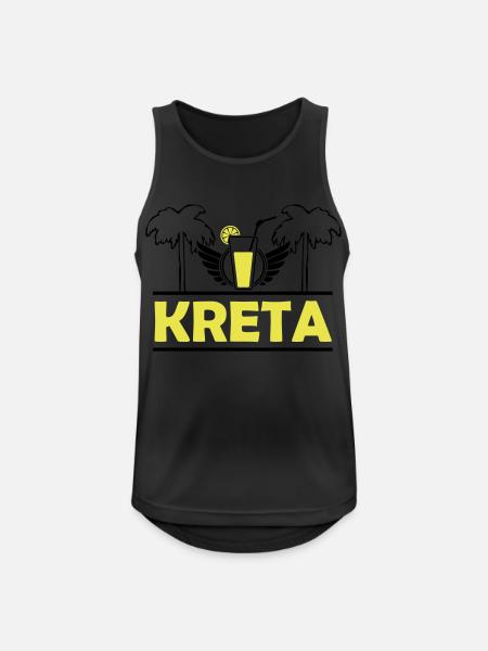 Kreta - Männer Tank Top atmungsaktiv - Schwarz