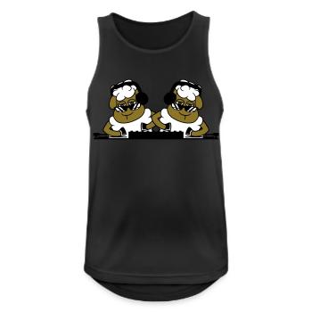 2 Cool DJ Sheep Sheep Mixer Musique de fête - Débardeur respirant Homme - noir - Devant - Nick (188cm)