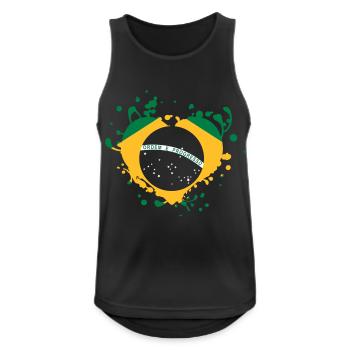 brasilien Bandera Flagge Herz-Spiele - Männer Tank Top atmungsaktiv - Schwarz - Vorne - Nick (188cm)