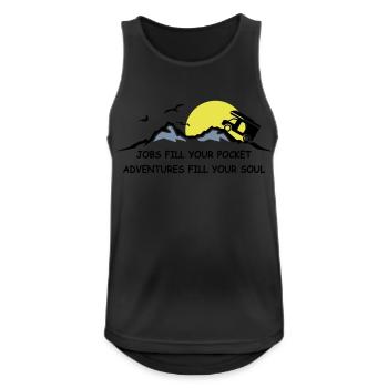 Reise - Adenteuer - Männer Tank Top atmungsaktiv - Schwarz - Vorne - Nick (188cm)