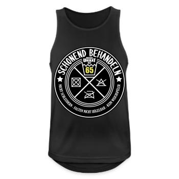 Schonend behandeln Unikat ist 65 | Farben änderbar - Männer Tank Top atmungsaktiv - Schwarz - Vorne - Nick (188cm)