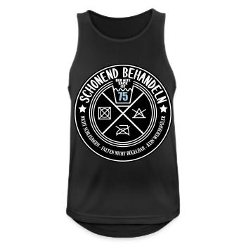 Schonend behandeln Sack 75 | Farben änderbar - Männer Tank Top atmungsaktiv - Schwarz - Vorne - Nick (188cm)