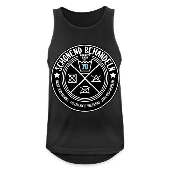 Schonend behandeln Sack 70 | Farben änderbar - Männer Tank Top atmungsaktiv - Schwarz - Vorne - Nick (188cm)