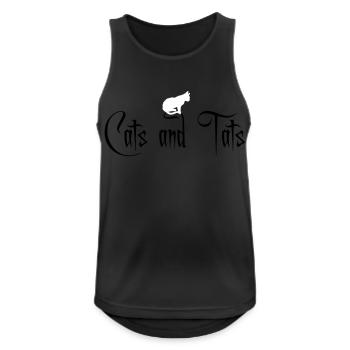 cats and tats Zitat - Männer Tank Top atmungsaktiv - Schwarz - Vorne - Nick (188cm)