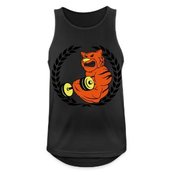 Tiger Muscle Bodybuilder - Débardeur respirant Homme - noir - Devant - Nick (188cm)
