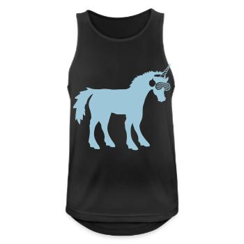 Cool Cyan DJ Licorne Créature mythique Fête Musique de club - Débardeur respirant Homme - noir - Devant - Nick (188cm)