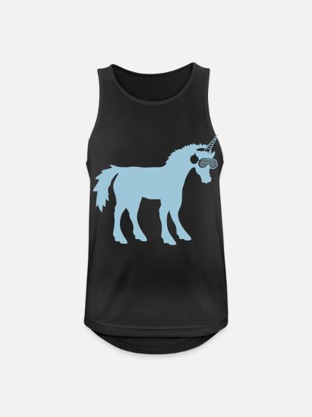 Cooles Cyan DJ Einhorn Fabelwesen Party Club Musik - Männer Tank Top atmungsaktiv - Schwarz