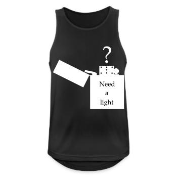 Feuerzeug - Bild mit Schriftzug - Männer Tank Top atmungsaktiv - Schwarz - Vorne - Nick (188cm)