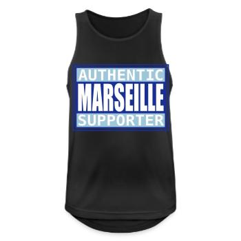 Authentic Marseille supporter - Débardeur respirant Homme - noir - Devant - Nick (188cm)