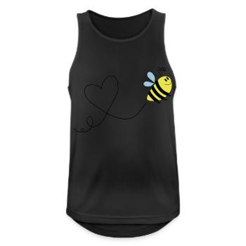 biene comic love 3 - Männer Tank Top atmungsaktiv - Schwarz - Vorne - Nick (188cm)