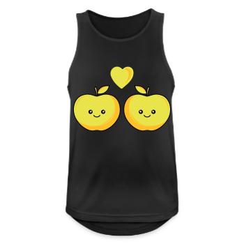 Apple Love - Men's Breathable Tank Top - black - Front - Nick (188cm)