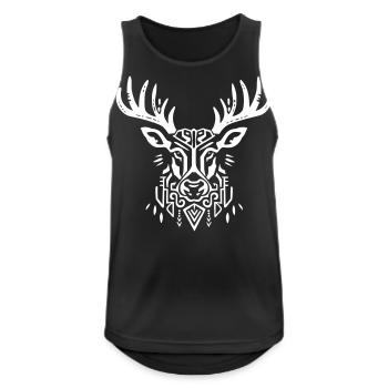 Hirschgeweih : Ethnische Geweihe - Männer Tank Top atmungsaktiv - Schwarz - Vorne - Nick (188cm)