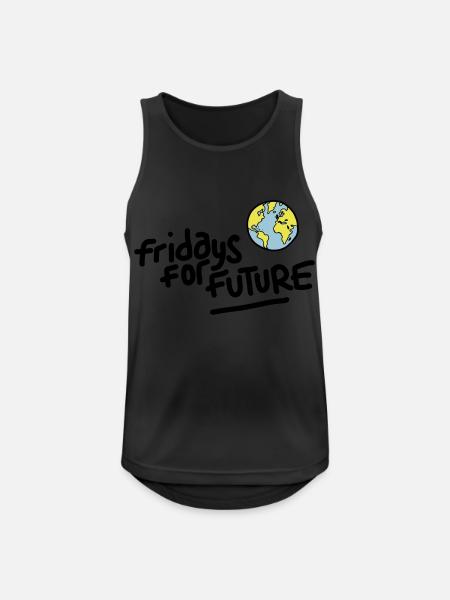 Fridays for Future - Männer Tank Top atmungsaktiv - Schwarz
