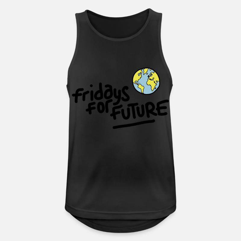 Fridays for Future - Männer Tank Top atmungsaktiv - Schwarz