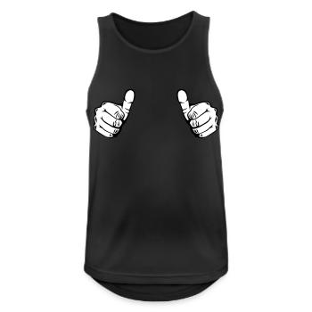 thumbs up - Männer Tank Top atmungsaktiv - Schwarz - Vorne - Nick (188cm)