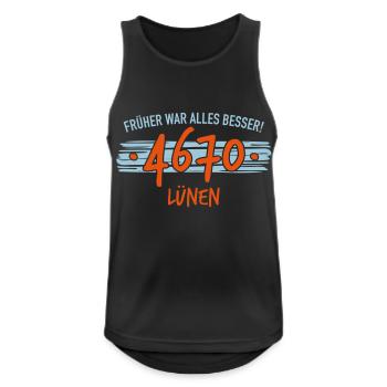 Früher 4670 Lünen - Männer Tank Top atmungsaktiv - Schwarz - Vorne - Nick (188cm)