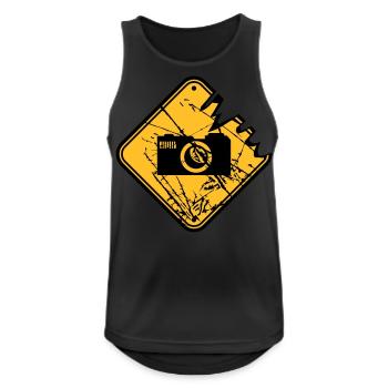 Danger warning sign camera - Men's Breathable Tank Top - black - Front - Nick (188cm)