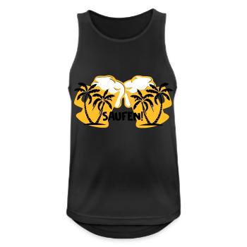 Saufen! - Männer Tank Top atmungsaktiv - Schwarz - Vorne - Nick (188cm)