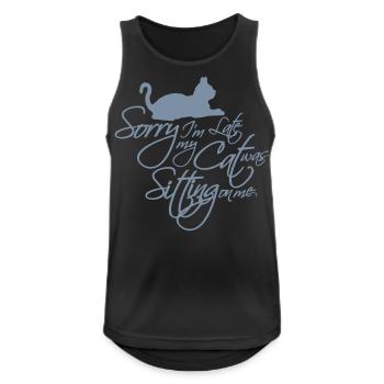 sorry cat was sitting - Men's Breathable Tank Top - black - Front - Nick (188cm)